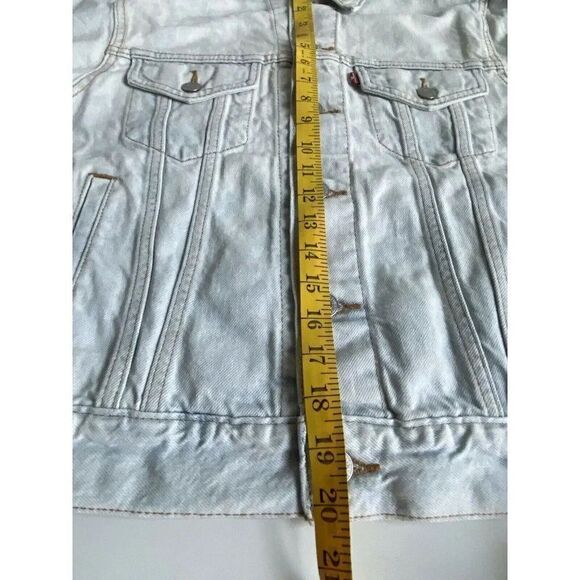 Levi’s Women’s 29944153 Embroidered Ex Boyfriend Jean Denim Trucker Jacket Sz XS - Picture 9 of 11